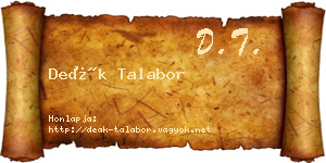 Deák Talabor névjegykártya